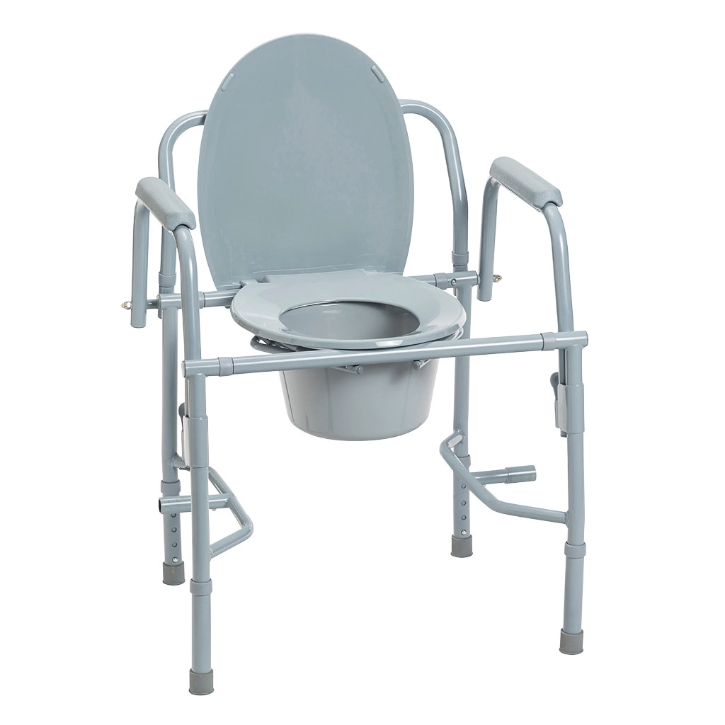 Deluxe Steel Drop Arm Commode